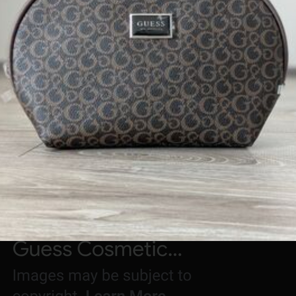 Guess Gray And Black Monogram Cosmetic Pouch. Great For Womens and  Mens Needs